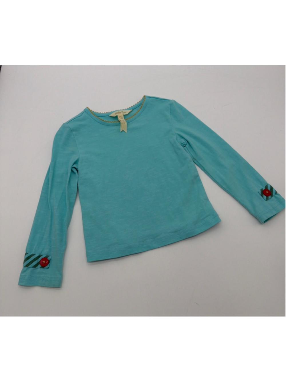 Matilda Jane Teal Long Sleeve Tee 2T with Gold Trim